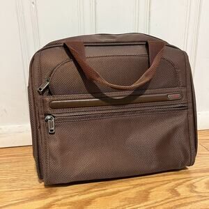 Tumi Brown Ballistic Nylon Accessory Satchel Travel Carryon Shoulder bag Purse